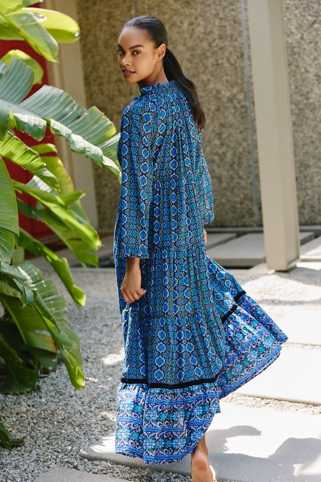 Ro's Garden Sonia Long-Sleeve Tiered Maxi Dress #1