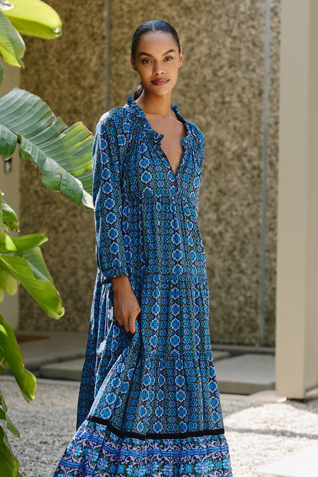 Ro's Garden Sonia Long-Sleeve Tiered Maxi Dress #3
