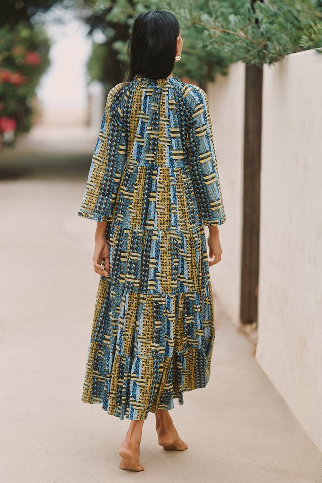 Ro's Garden Sonia Long-Sleeve Tiered Maxi Dress #2