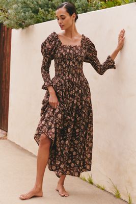 Ro's Garden Jocelyn Puff-Sleeve Maxi Dress