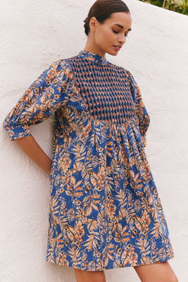 Ro's Garden Jamelia Mini Dress In Blue