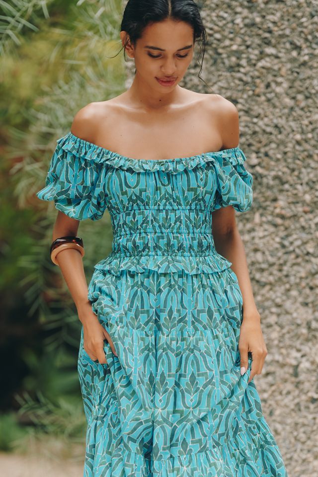 Ro's Garden Percy Puff-Sleeve Midi Dress #2