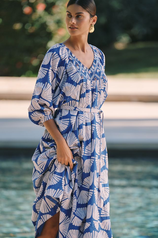 Ro's Garden Lulu V-Neck Midi Dress | Anthropologie
