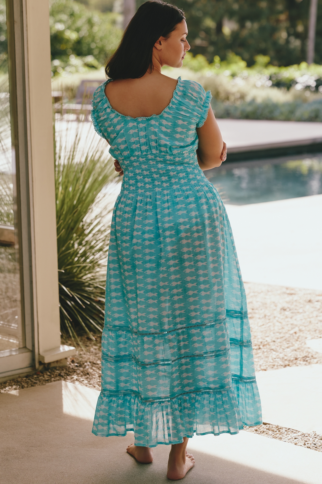 Ro's Garden Hilda V-Neck Tiered Maxi Dress