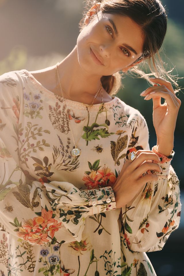 Ro's Garden Linda Long-Sleeve Midi Dress | Anthropologie