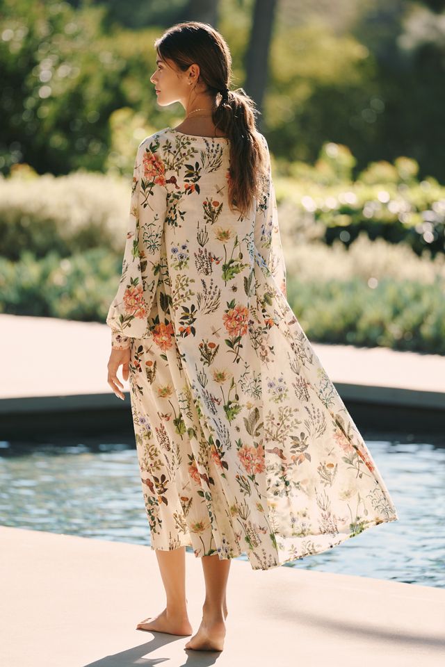 Pedestal ロンt DAB Brrrsos着用 Ro's Garden Linda Long-Sleeve Midi Dress | Anthropologie