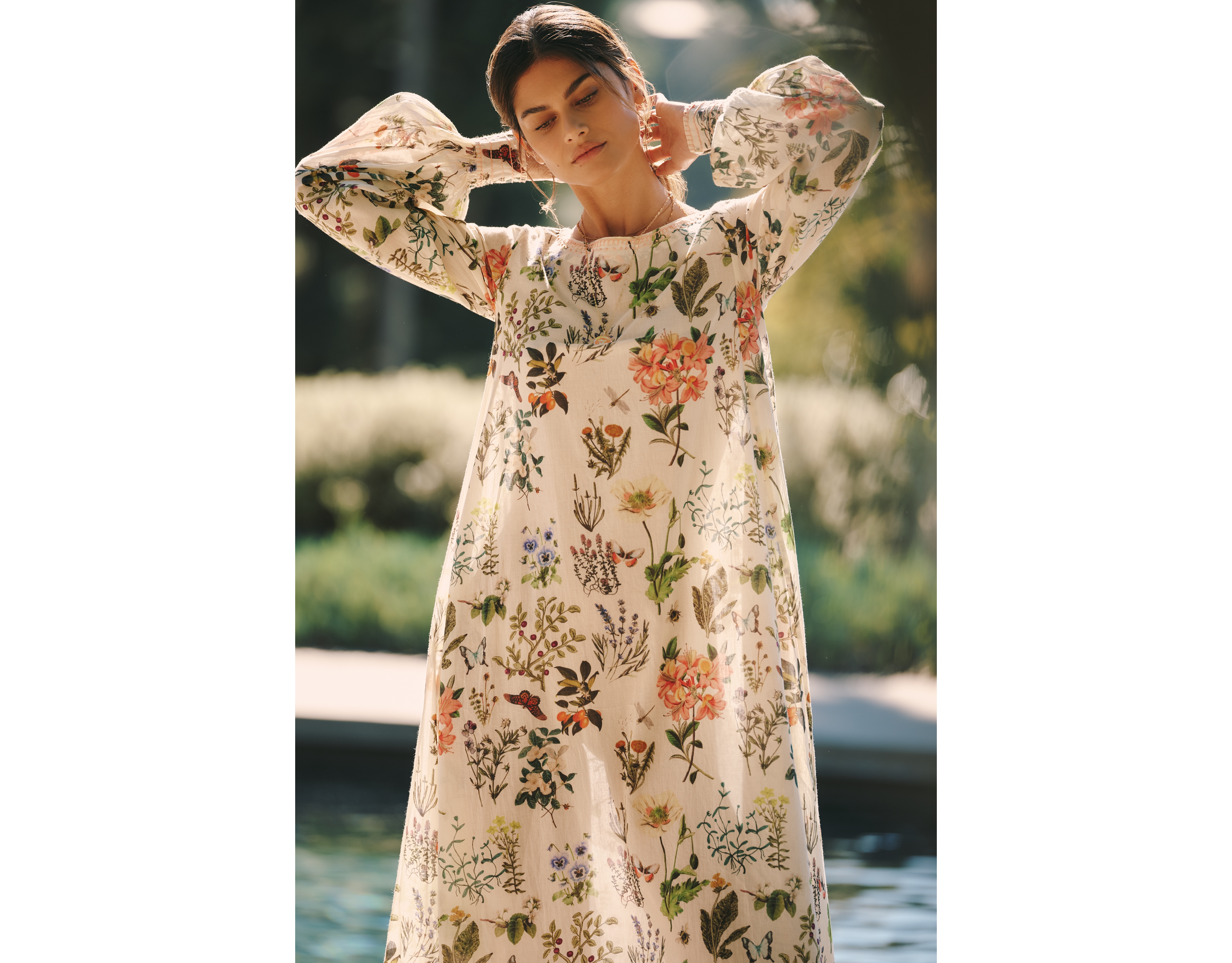 Ro's Garden Linda Long-Sleeve Midi Dress