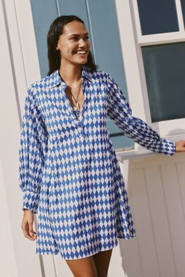 Chinti & Parker Cotton Crochet Stripe Mini Dress | Anthropologie