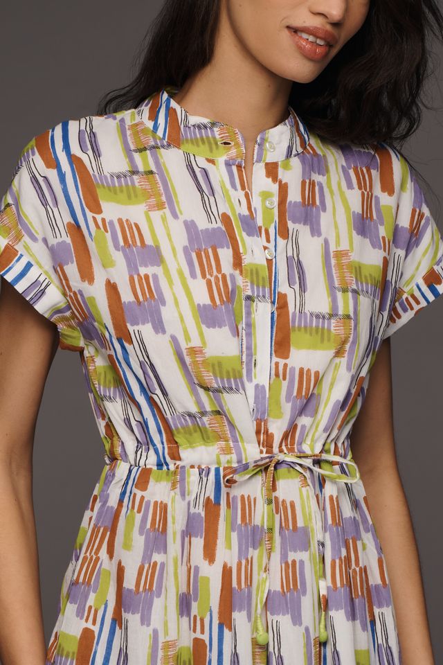 Ro's Garden Cotton Mumi Cap-Sleeve Midi Dress #1