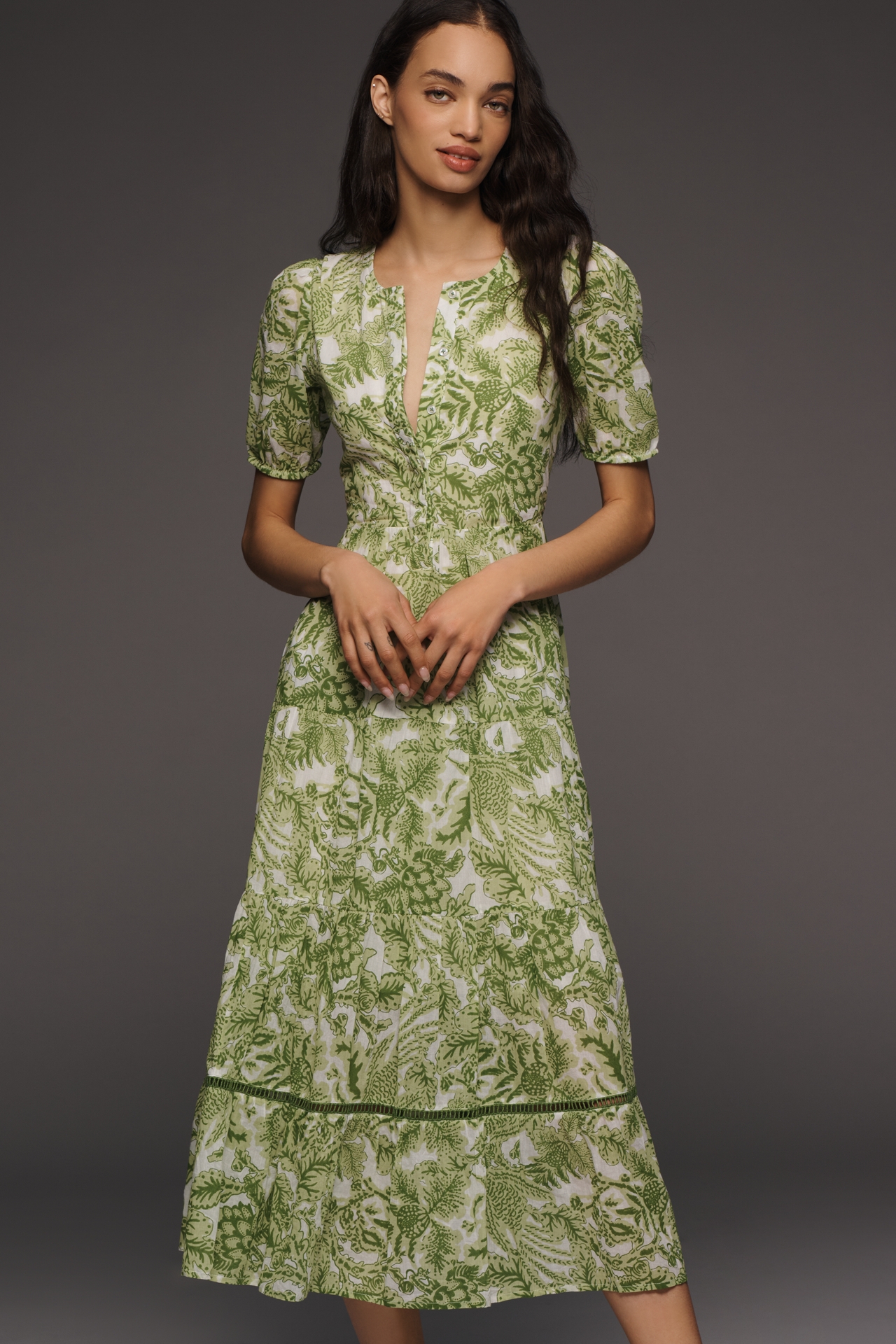 Ro's Garden Cotton Daphne Midi Dress
