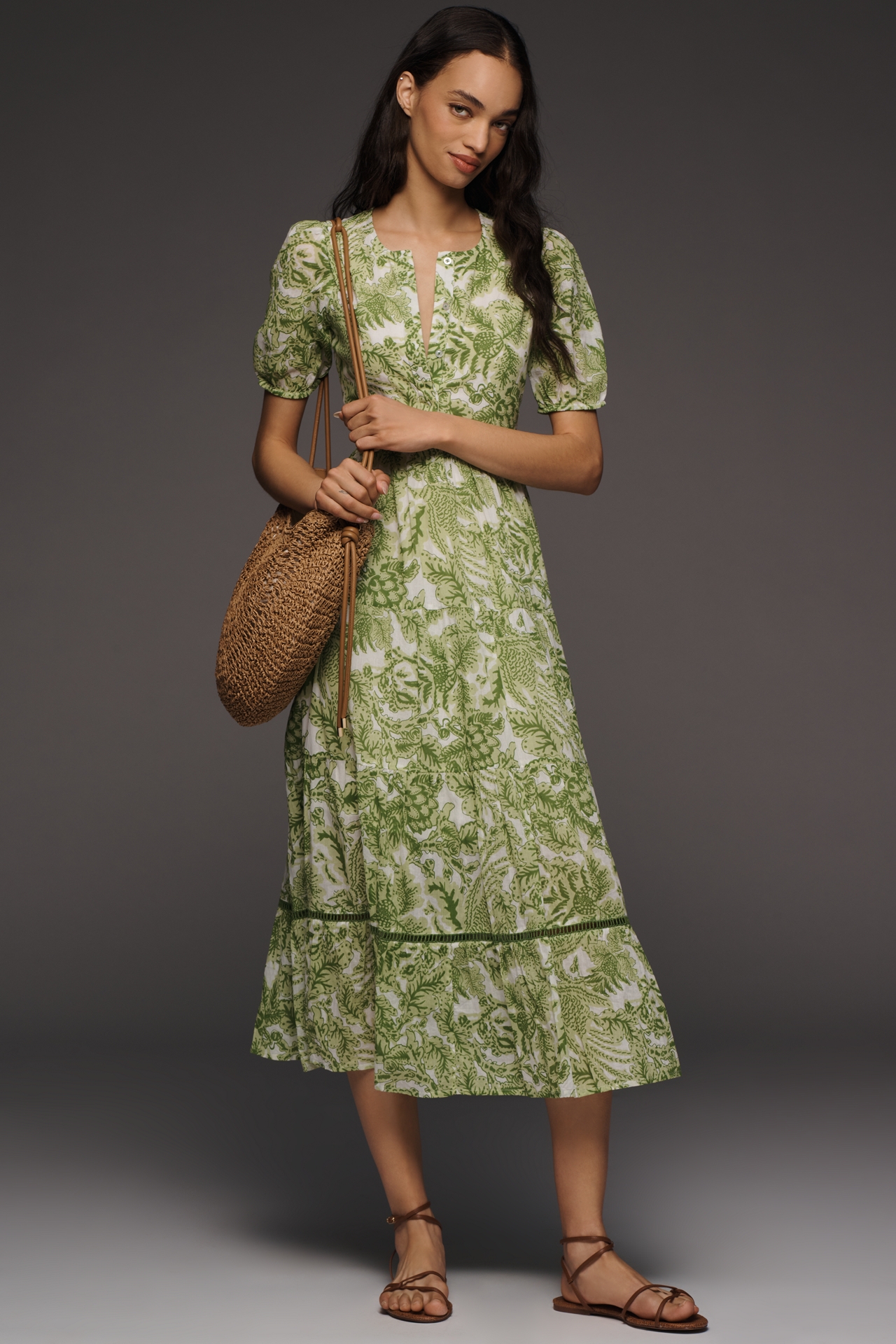 Ro's Garden Cotton Daphne Midi Dress