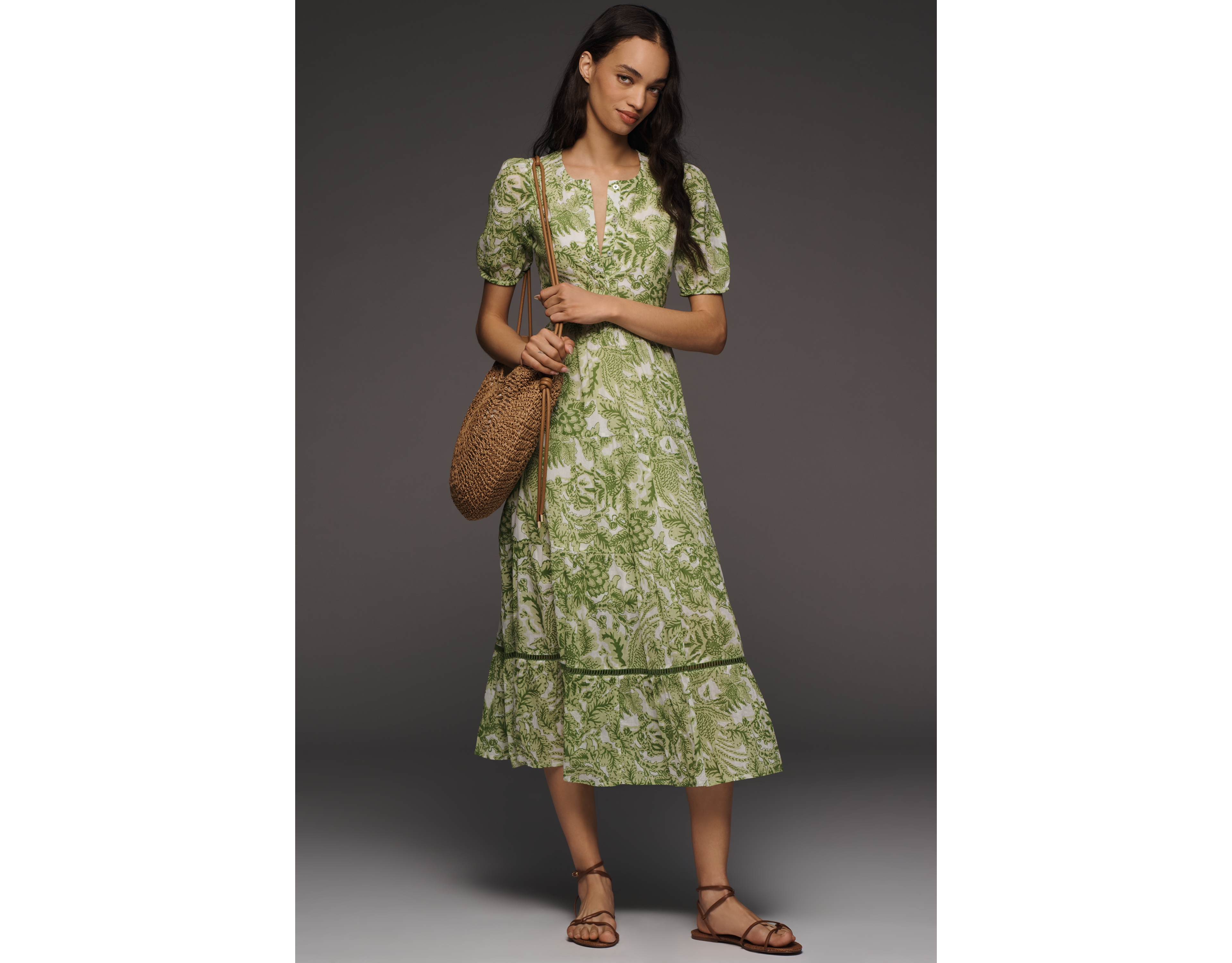 Ro's Garden Daphne 100% Cotton Midi Dress