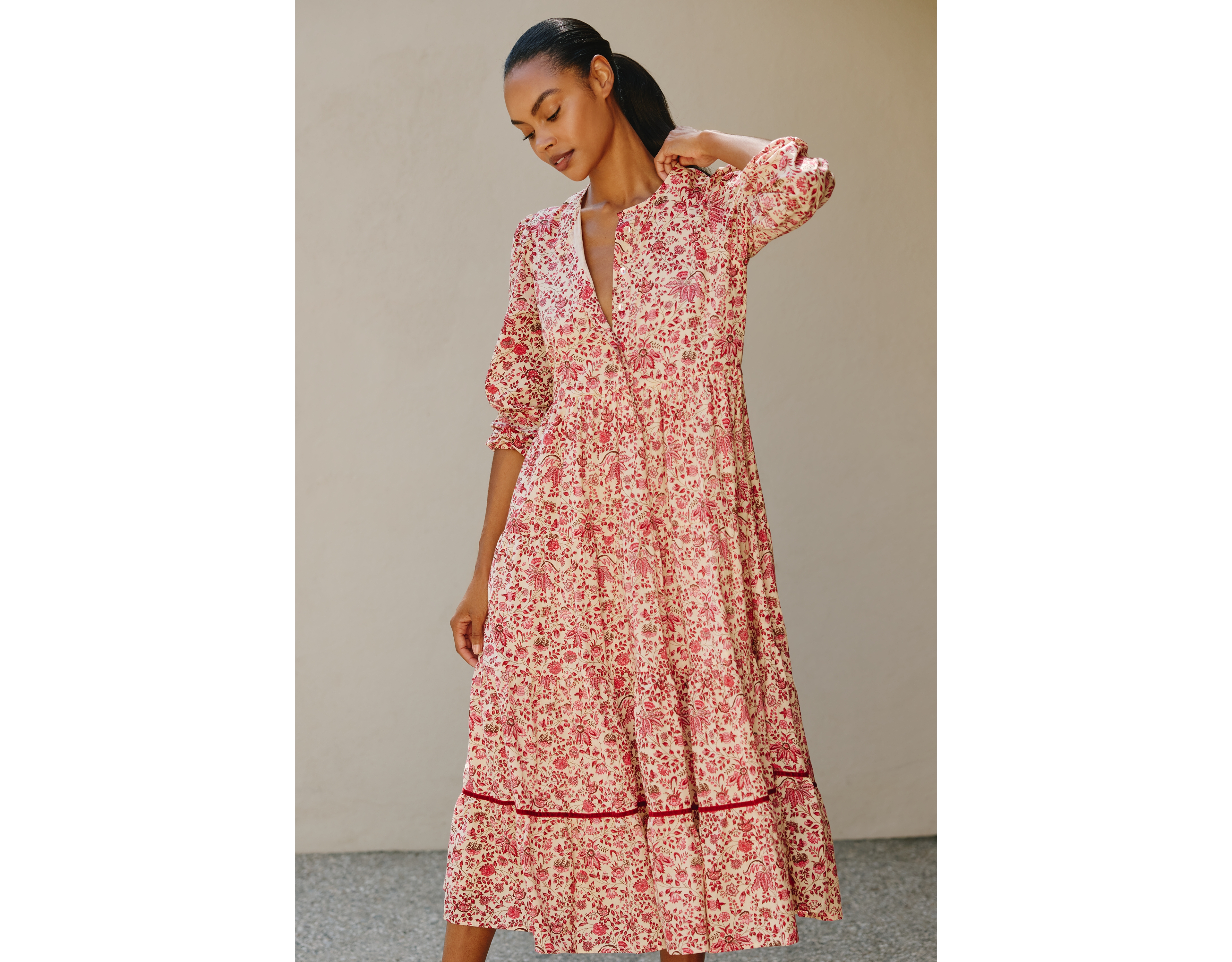 Ro's Garden Daphne 100% Cotton Midi Dress