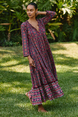 Ro's Garden Sonia 100% Cotton Maxi Dress | Anthropologie