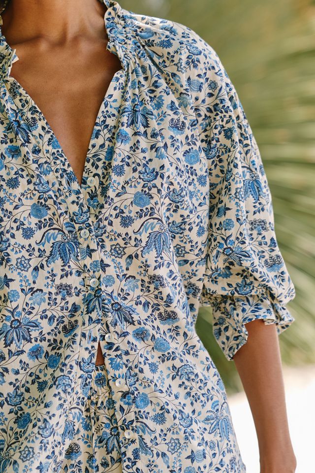 Ro's Garden Rachel 100% Cotton Shirred Shirt #3