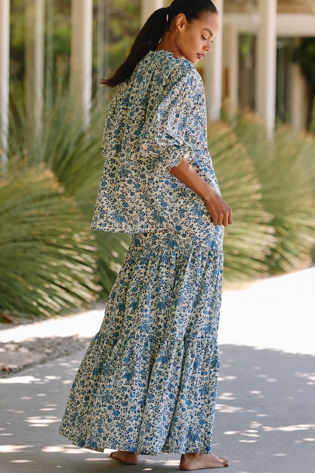 Ro's Garden Frilly 100% Cotton Midi Skirt #1