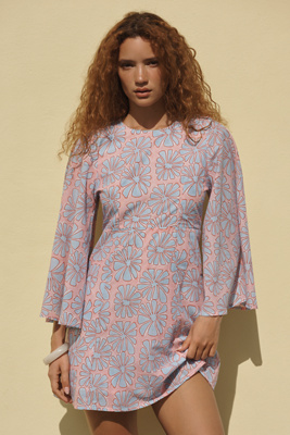 SZ Blockprints Mary Bell-Sleeve Mini Dress | Anthropologie