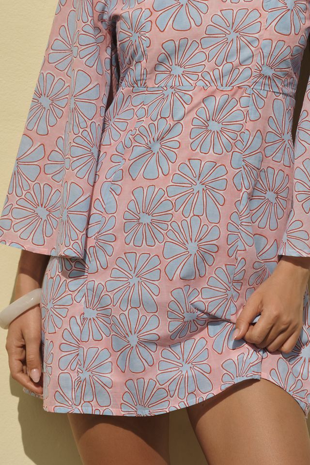 SZ Blockprints Mary Bell-Sleeve Mini Dress | Anthropologie