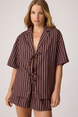 4th & Reckless Lara Stripe Tie-Front Shirt
