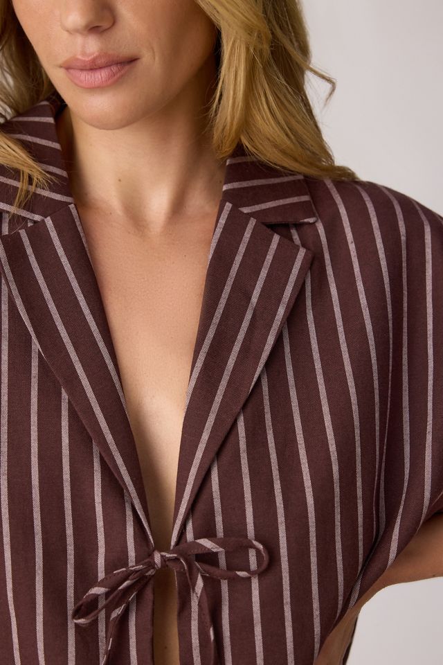 Camisa 4th & Reckless Lara de Rayas con Amarre Frontal #3