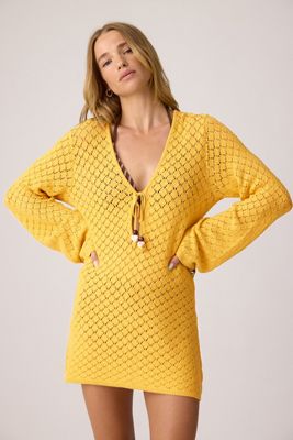 4th & Reckless Vestito Mini in Maglia a Maniche Lunghe Callista