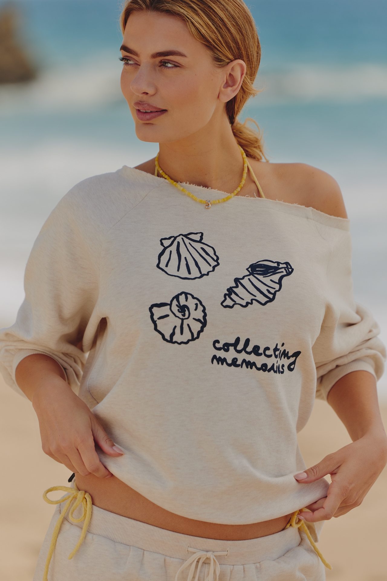 Agathe Marty x Celandine Off-Shoulder Icon Sweatshirt