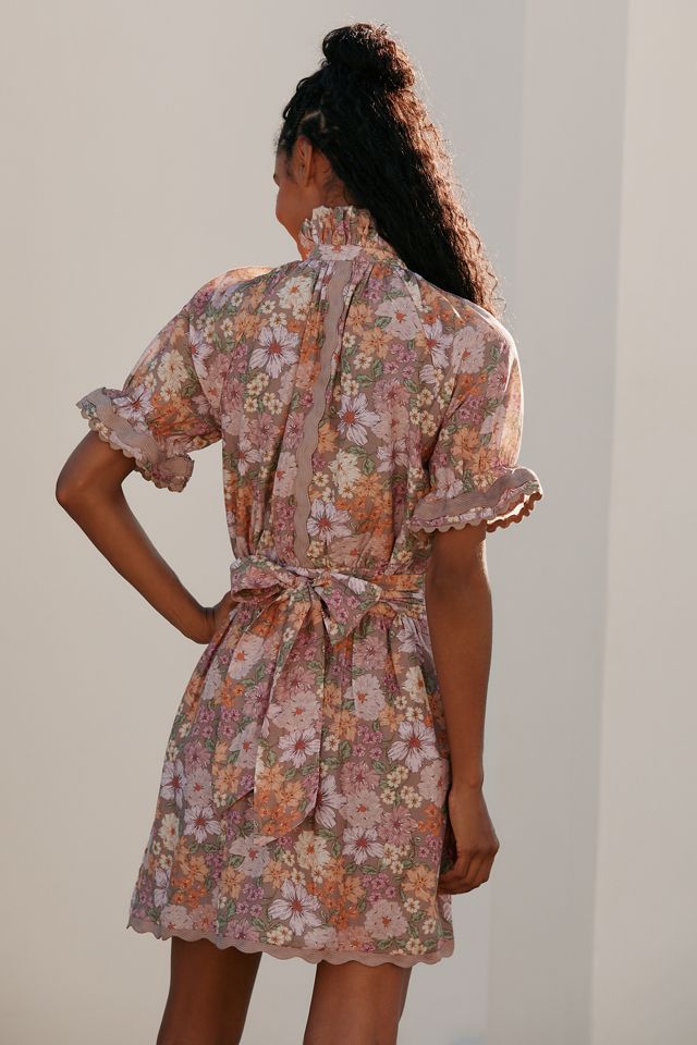 Sundays Evelyn Short-Sleeve Floral Mini Shirtdress #1