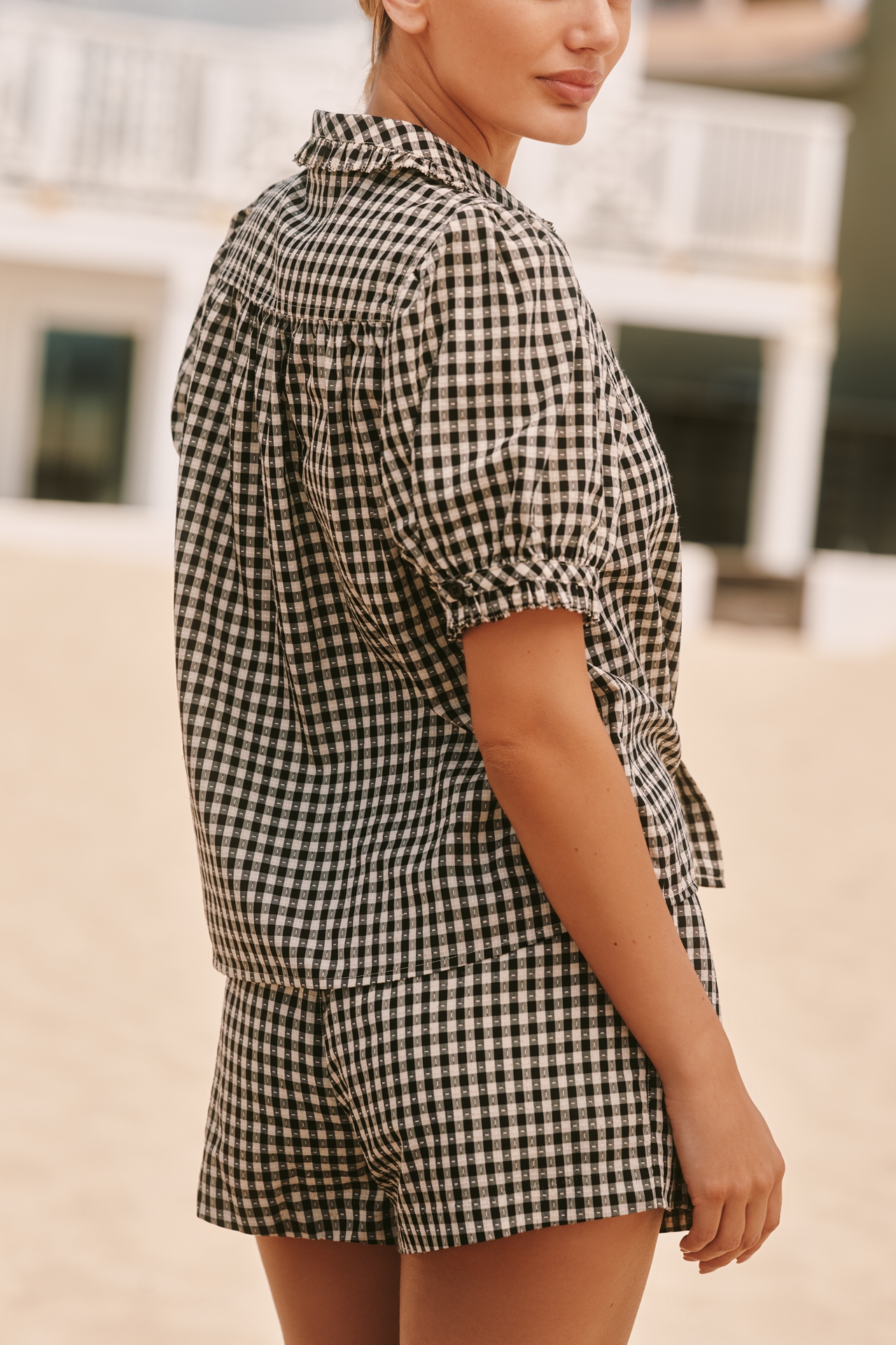Sundays Virginie Puff-Sleeve Collared Shirt