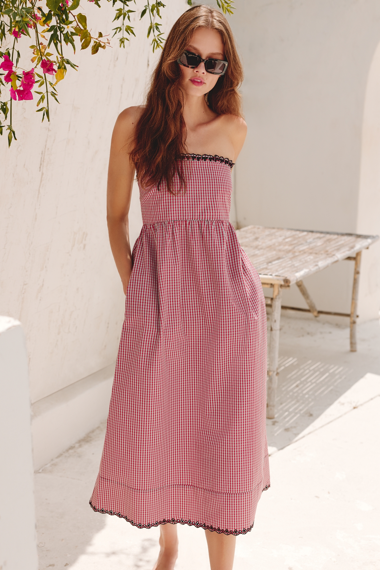 Sundays Logen Embroidered Midi Dress