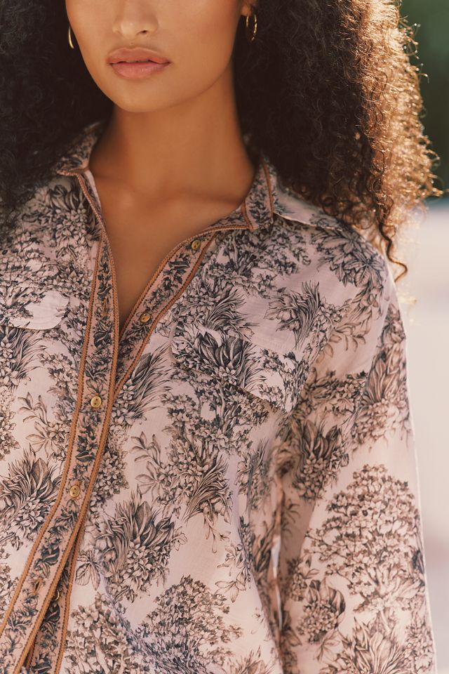 Sundays Simona Cotton Silk Buttondown Shirt #1