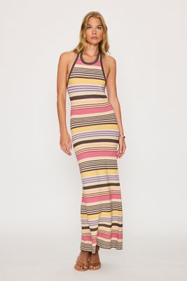 Faithfull The Brand Nerea Gestreiftes Strick-Maxikleid