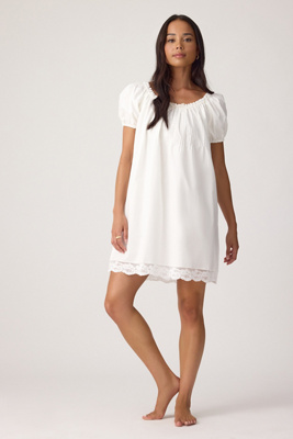 Faithfull The Brand Conca 100% Cotton Puff-Sleeve Mini Dress