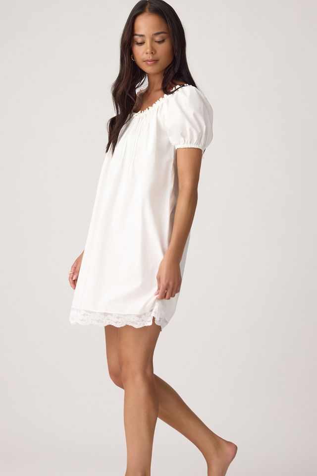 Faithfull The Brand Conca 100% Cotton Puff-Sleeve Mini Dress #1