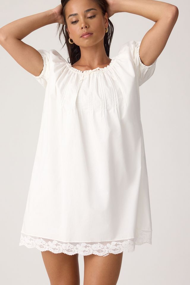 Faithfull The Brand Conca 100% Cotton Puff-Sleeve Mini Dress #3