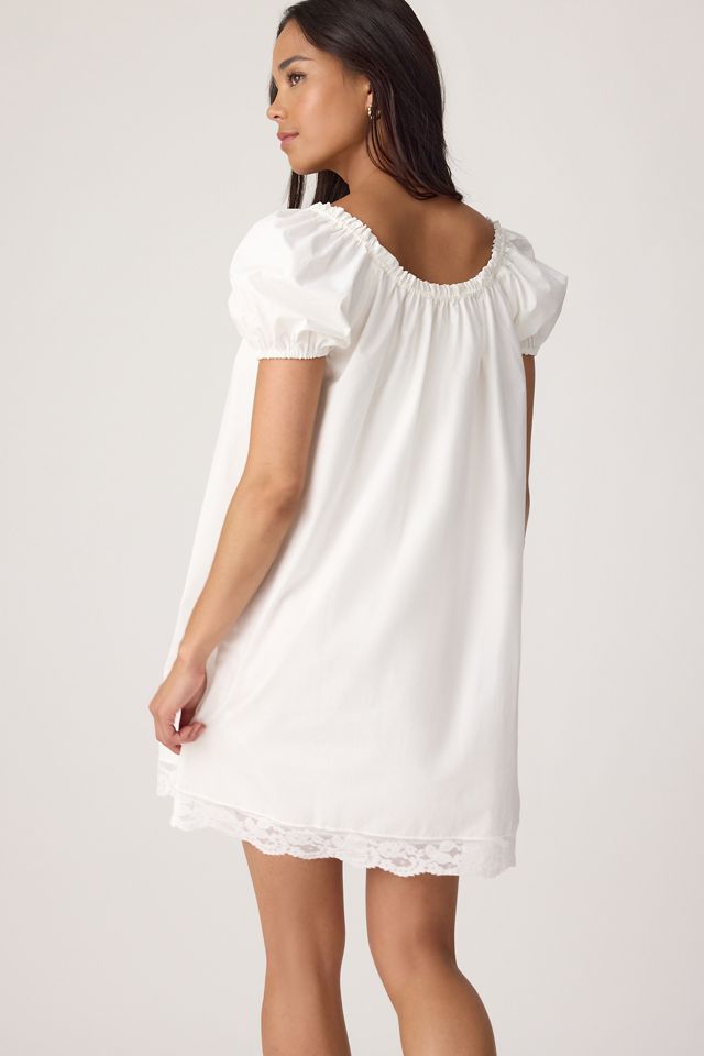 Faithfull The Brand Conca 100% Cotton Puff-Sleeve Mini Dress #4