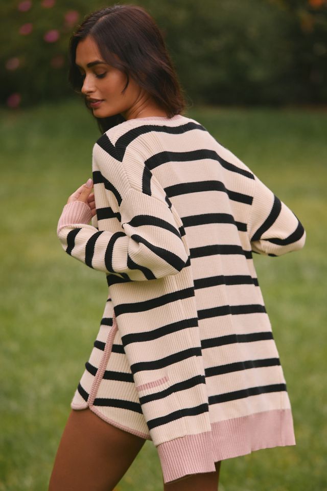 Flat White Knit Cardigan Sweater #2