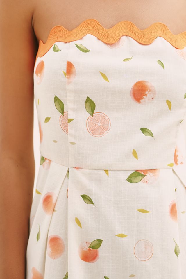 Flat White Circus Rickrack Strapless A-Line Mini Dress #2