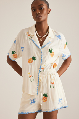 Short imprimé ananas blanc plat par , taille: M/L chez Anthropologie - Flat White - Modalova
