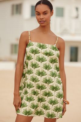 Flat White Perlenbesetztes Minikleid mit quadratischem Ausschnitt