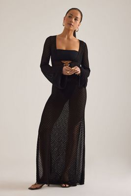 AFRM Mizra Mesh Long-Sleeve Mini Dress | Anthropologie UK