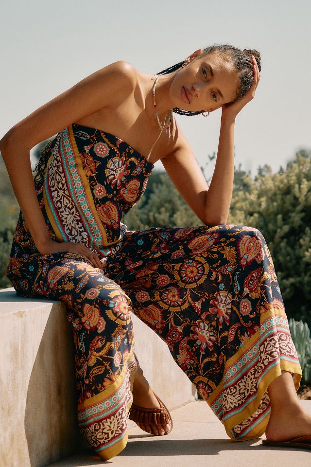 Scarf cheap print jumpsuit