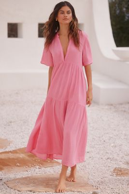 美品【定価2.8万】Anthropologie ダーシャスモックミディドレス 美品【定価2.8万】Anthropologie ダーシャスモックミディドレス