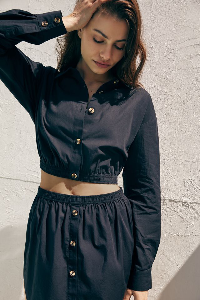By Anthropologie Crop Buttondown Shirt #3
