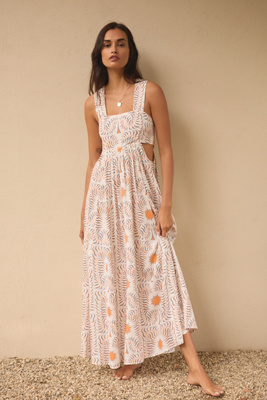 The Tigre Indigo Piper Bandeau Cutout Maxi Dress | Anthropologie