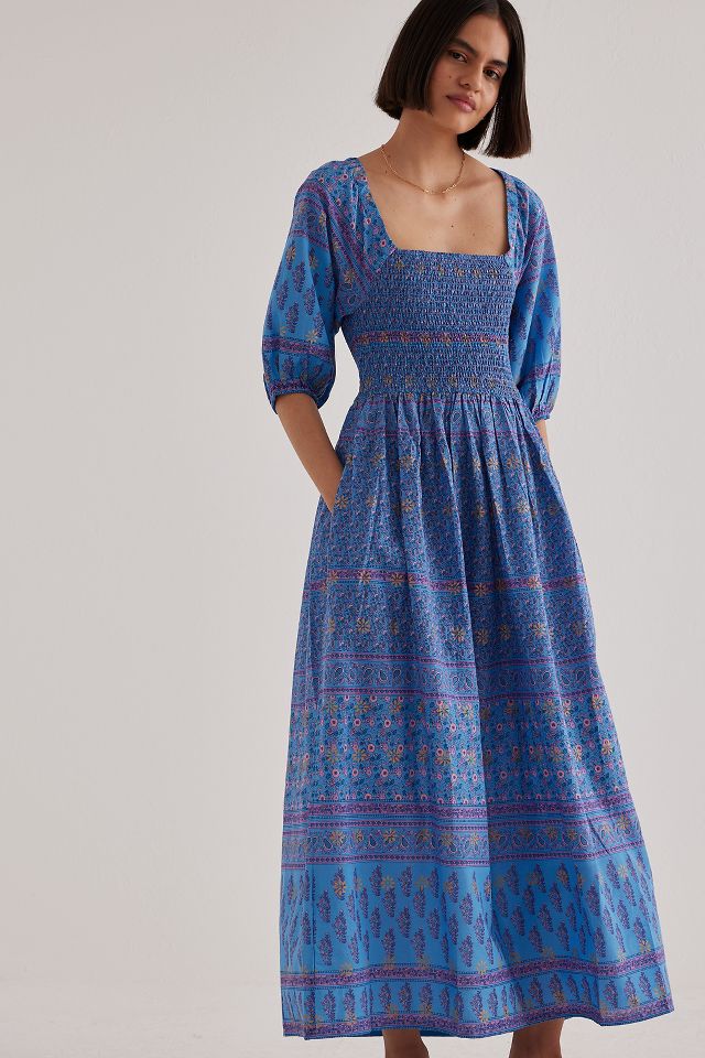 Dilli Grey Lizzie Smocked Maxi Dress | Anthropologie UK