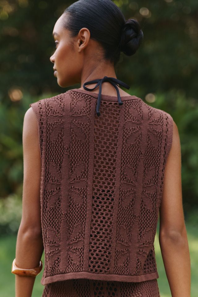 Celandine Bloom Crochet Button-Front Top #1