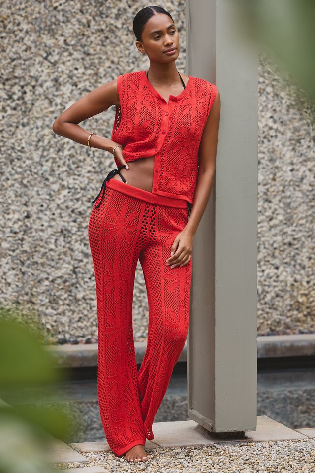 Celandine Bloom Crochet Button Front Top #1