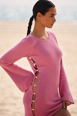 Celandine Shell Long-Sleeve Mini Dress