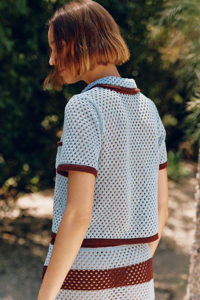Celandine Boardwalk Short-Sleeve Cardigan Sweater #1