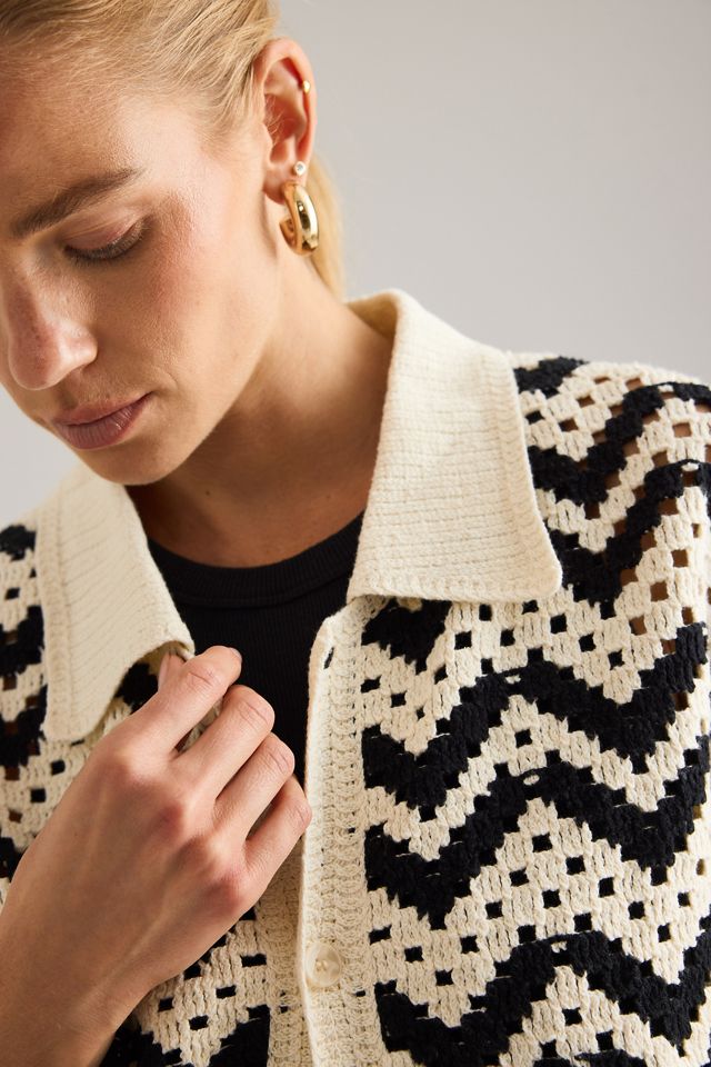 Haut polo en crochet Varley Anais #4
